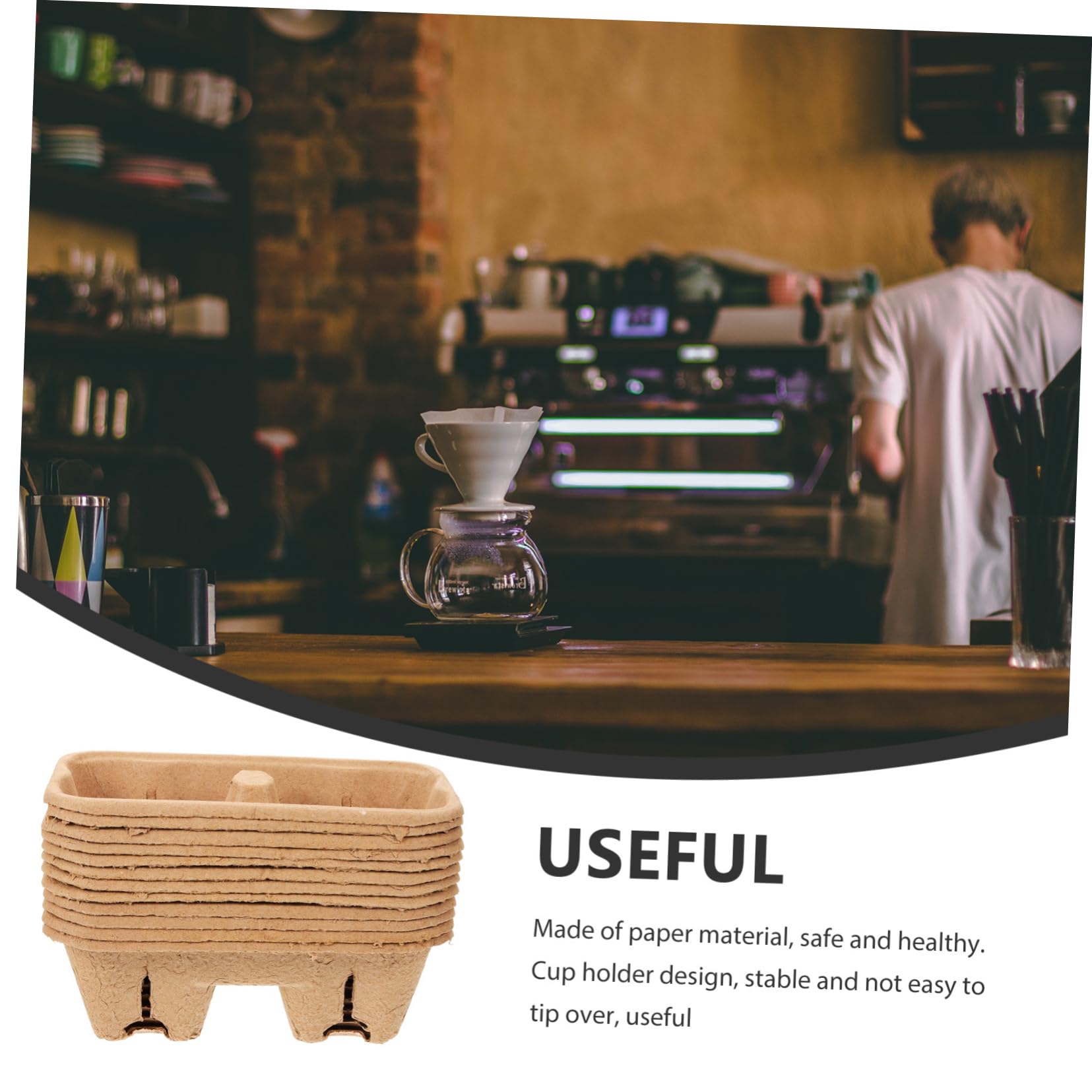 MAGICLULU 50piezas Portavasos de Café para Tazas Soporte para Bebidas para Llevar Bandeja para Empacar Café Casa Trabajo