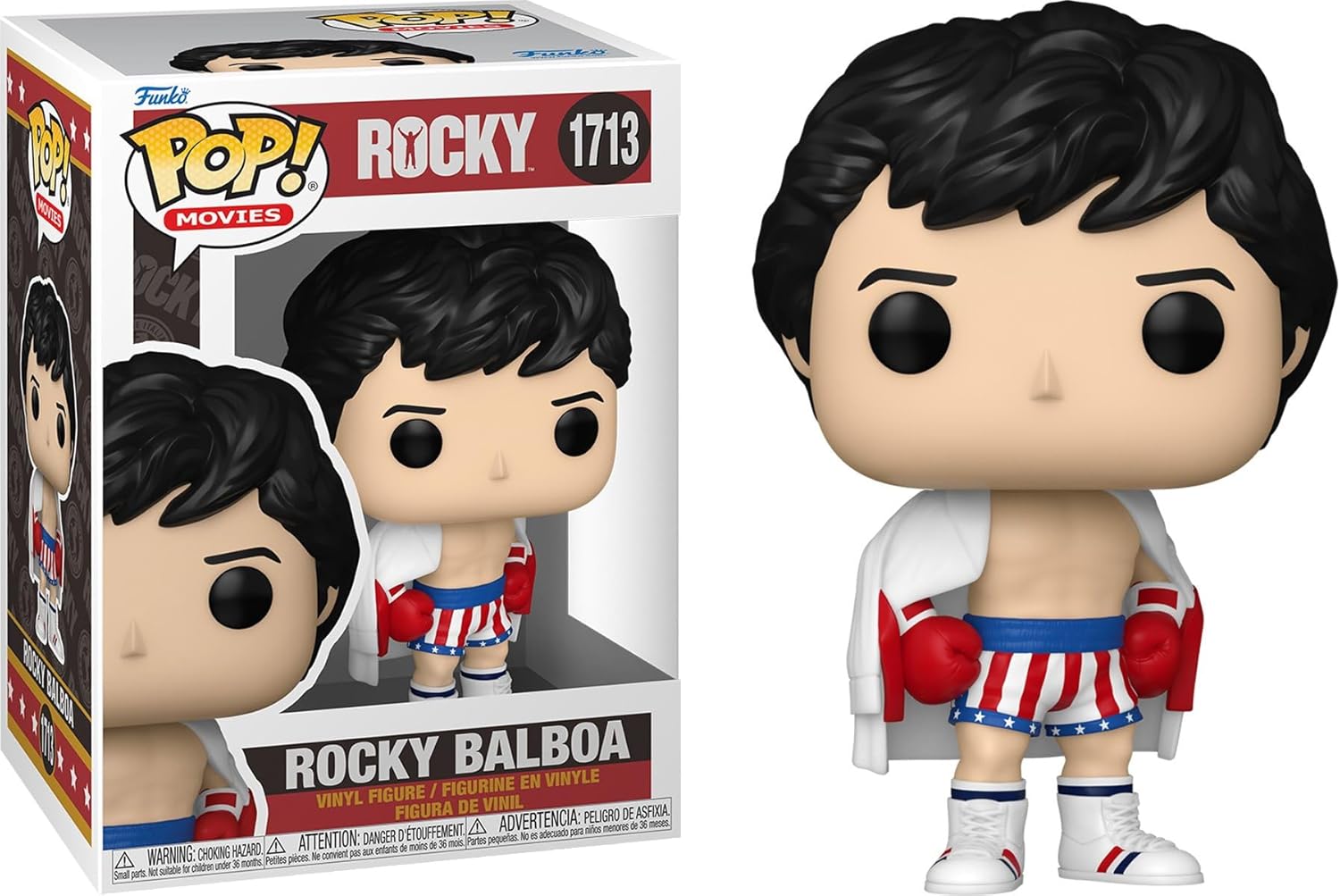 Funko Rocky IV - Rocky Balboa with USA Flag Shorts + Pop Protector: Retro Pop! Movies Vinyl Figure (Gift Set Bundled with ToyBop Box Protector Collector Case)