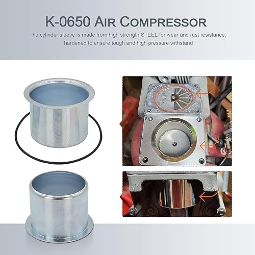 Miniatura 5 de K-0650 Kit de anillo de cilindro para compresor de aire compatible con cable Craftsman DeVilbiss Porter, reemplaza K-0058 KK-4835 KK-5081