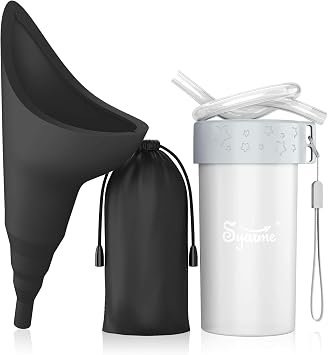 Female Urination Device,Portable Reusable Urinal Funnel with Extension Tube,Small Folding Storage,Suitable for Travel,Festivals,Camping,Traffic Jams,Etc,Includes Waterproof Bag,Waterproof Cup