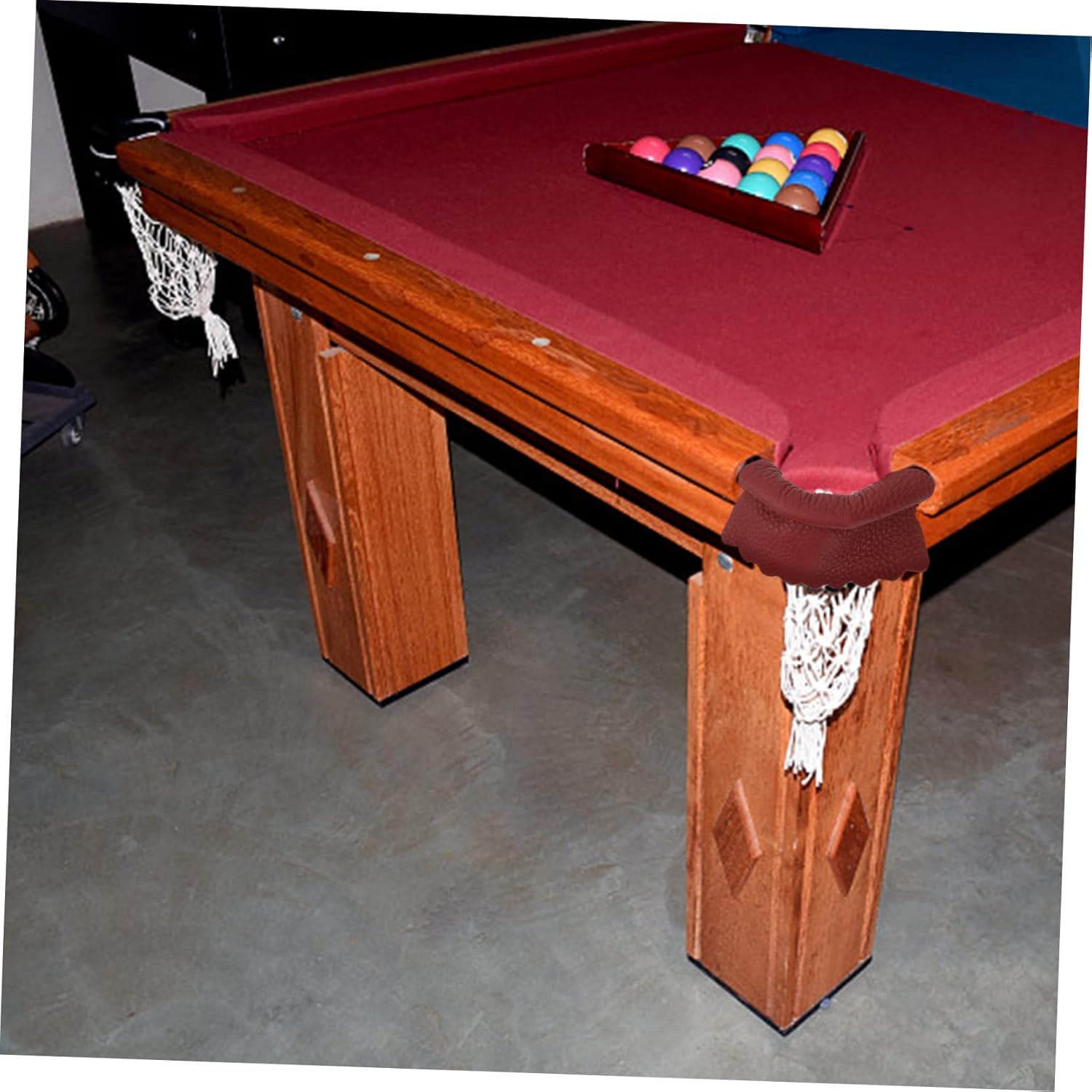 6pcs Leather Billiard Net Bag Pool Table Pockets Snooker Table Replacement Nets Easy