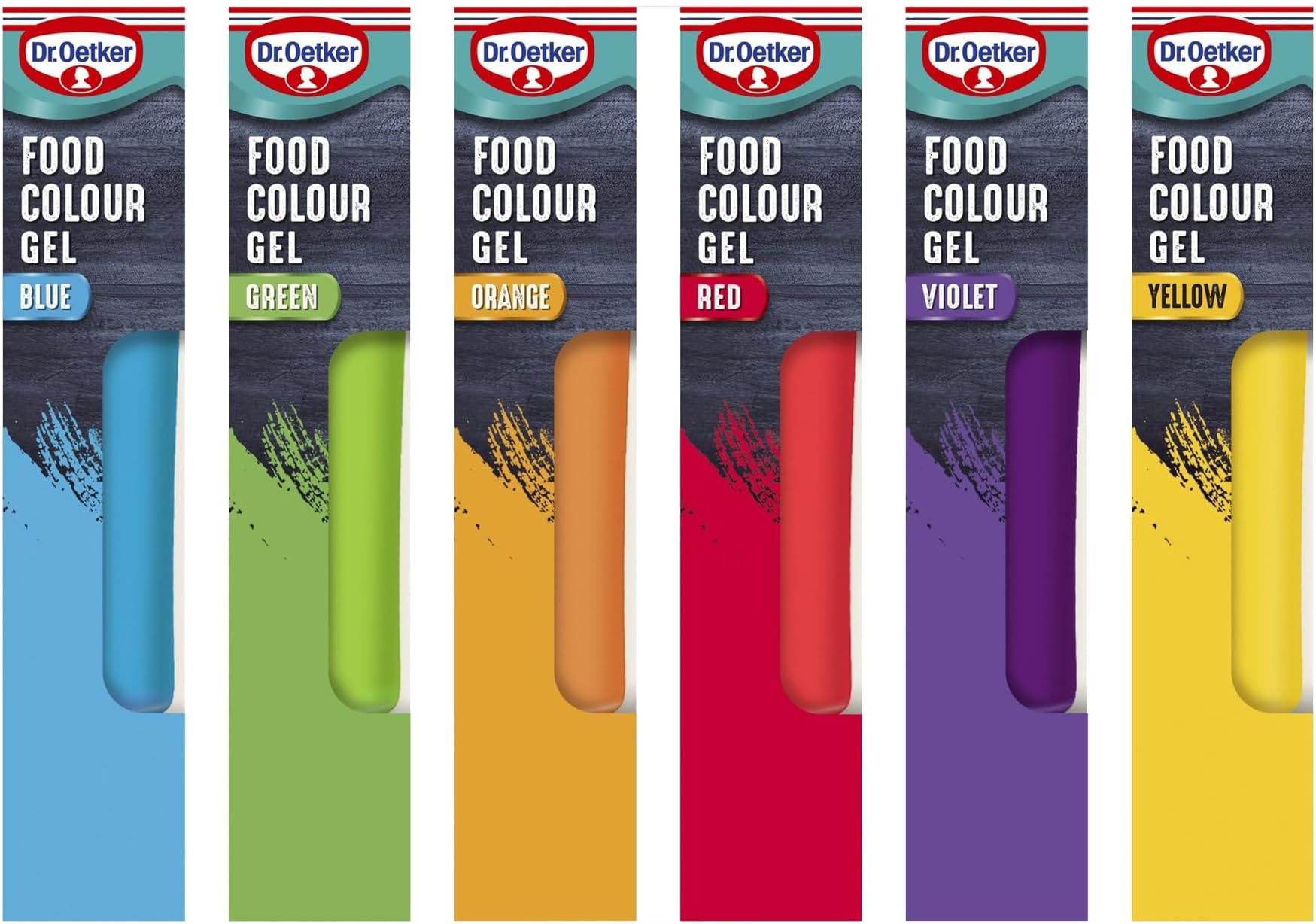 Rainbow Food Colouring Set of 6 Colours, Concentrated Gel Food Colouring, Easy to Use Squeezy Tubes, Transform Plain Cakes Into Bright, Eye-Catching Creations.