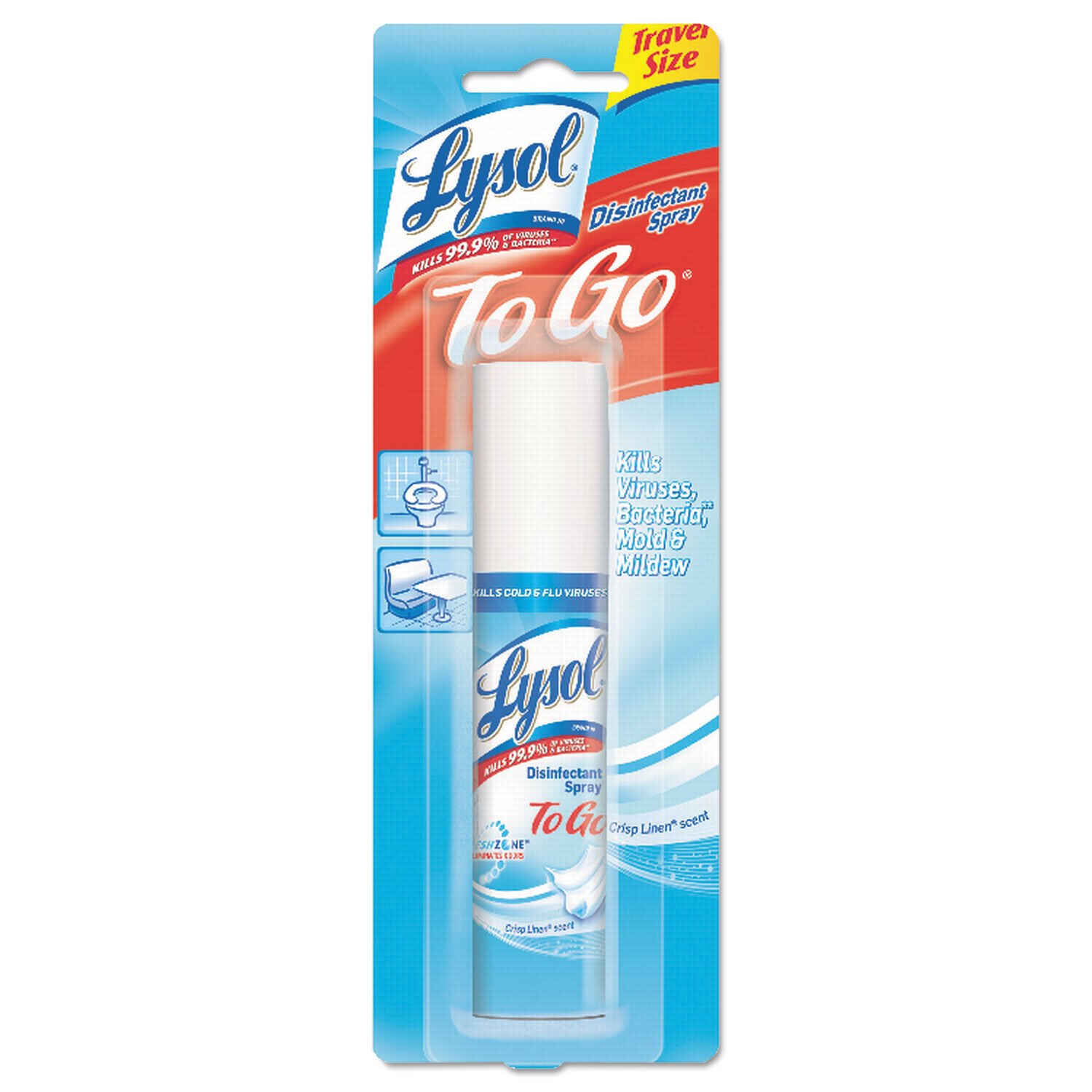 Disinfectant Spray To Go Crisp Linen 1oz Aerosol