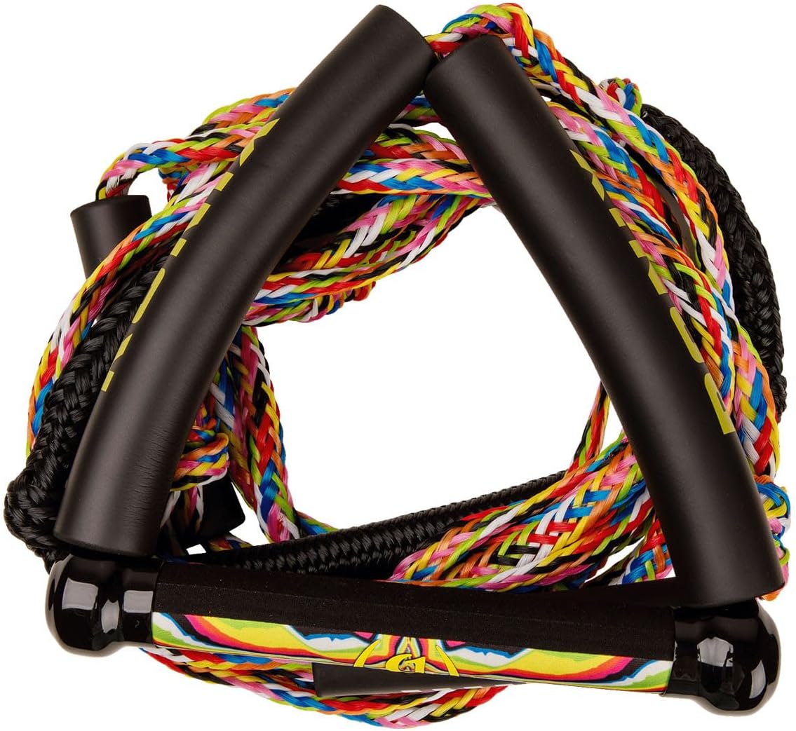 Ronix Bungee Surf Rope w/10 in. Handle Hide Grip - 25ft. 5-Sect. Rope - Mocha