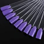 200 Pieces Nail Swatch Sticks Transparent Nail Art Practice Conseils pour les ongles Afficher le tableau polonais avec support à vis métallique Ventilateur en plastique en forme de clou Conseils d'art