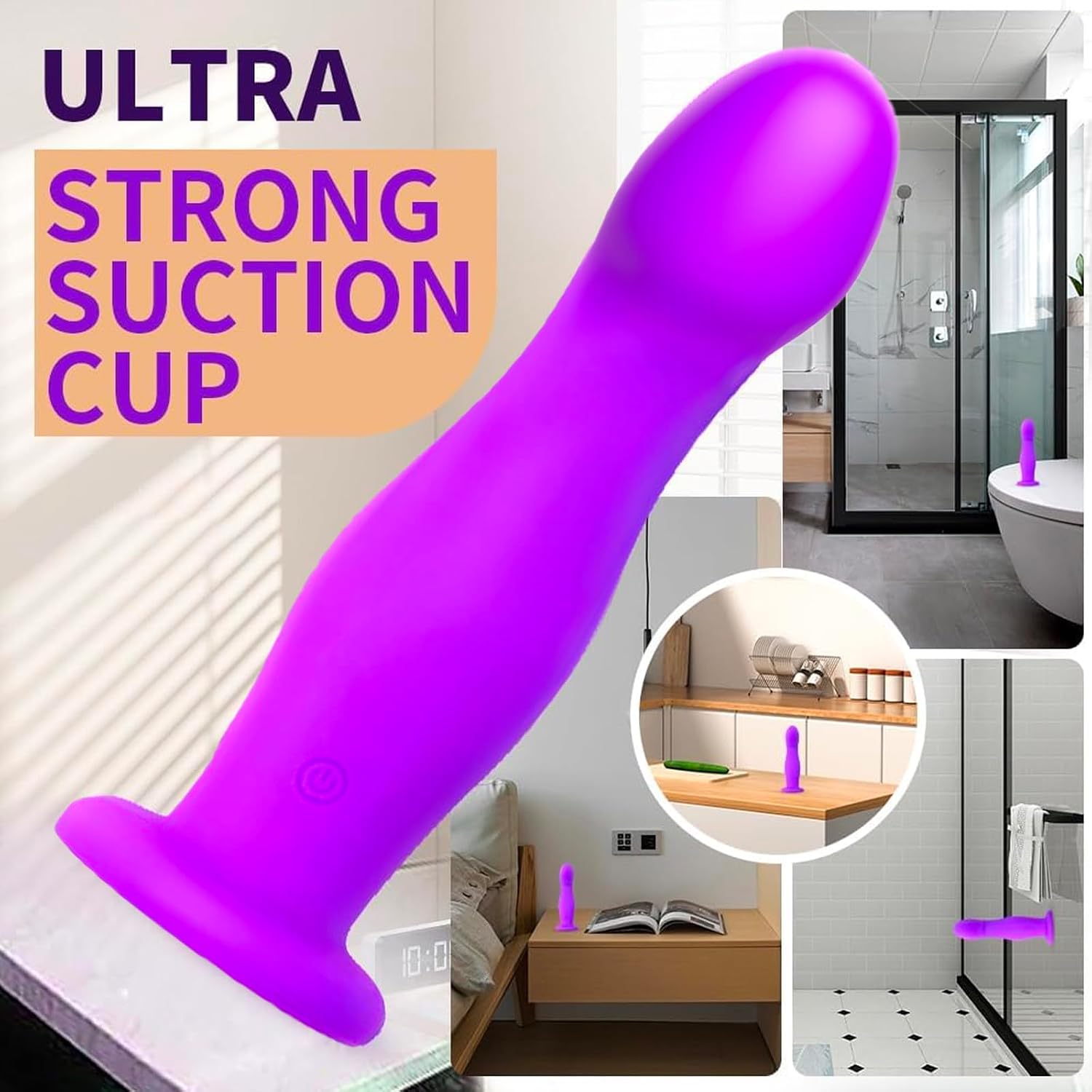 Realistic Dildo Vibrator with Strong Suction Cup,7.2" Liquid Silicone Dildo for Women,Adult Sex Toy for G-spot Orgasm with 8 Vibrating Speeds,Lifelike Anal Dildo Compatible with Strap-on Harness