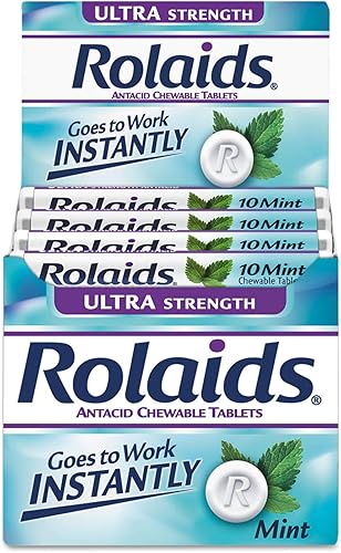 Miniatura 2 de Rolaids R10034 Ultra Strength Antacid - Tabletas masticables antiácidas, menta, 10rollo, 12 rolloscaja