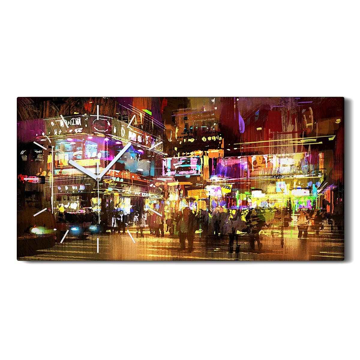 Horloge sur Toile sans Bruit Grand Format 60x30cm Tableau Lumineux