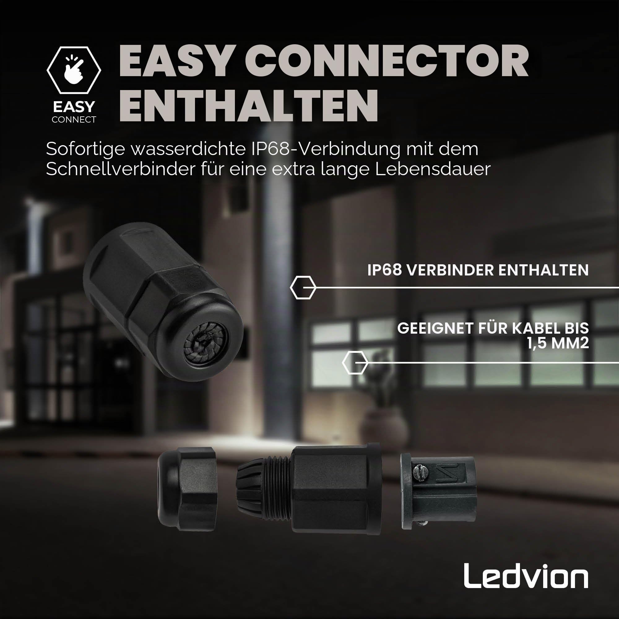 Ledvion LED Strahler Außen 100W wasserdicht IP65 6000K 12000lm
