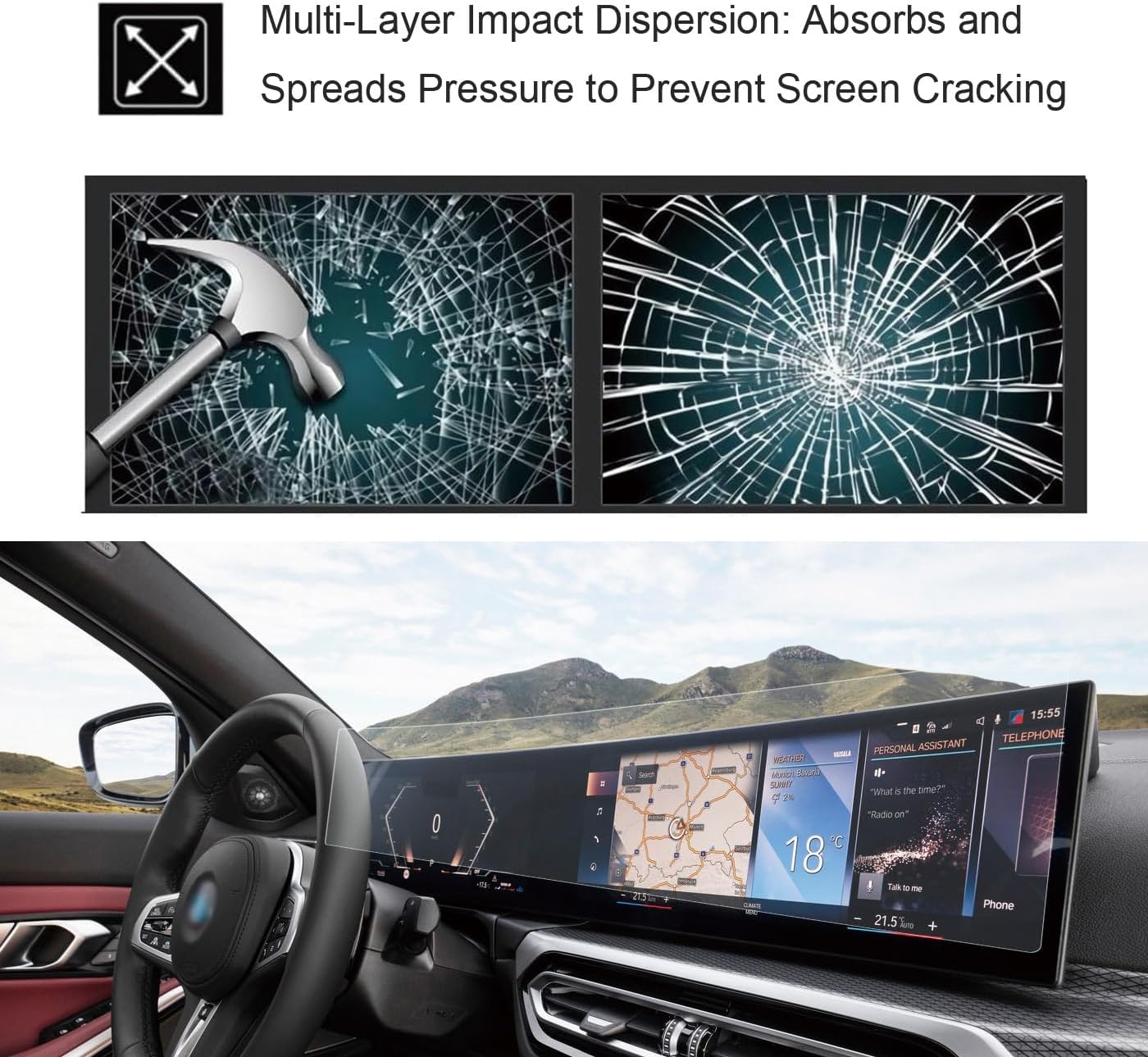 Tempered Glass Screen Protector for 3/4/5/7/i7/i4/ix Series 2025 | 14.9" Touchscreen & 12.3" Cluster Cover | HD Clear, Anti-Scratch