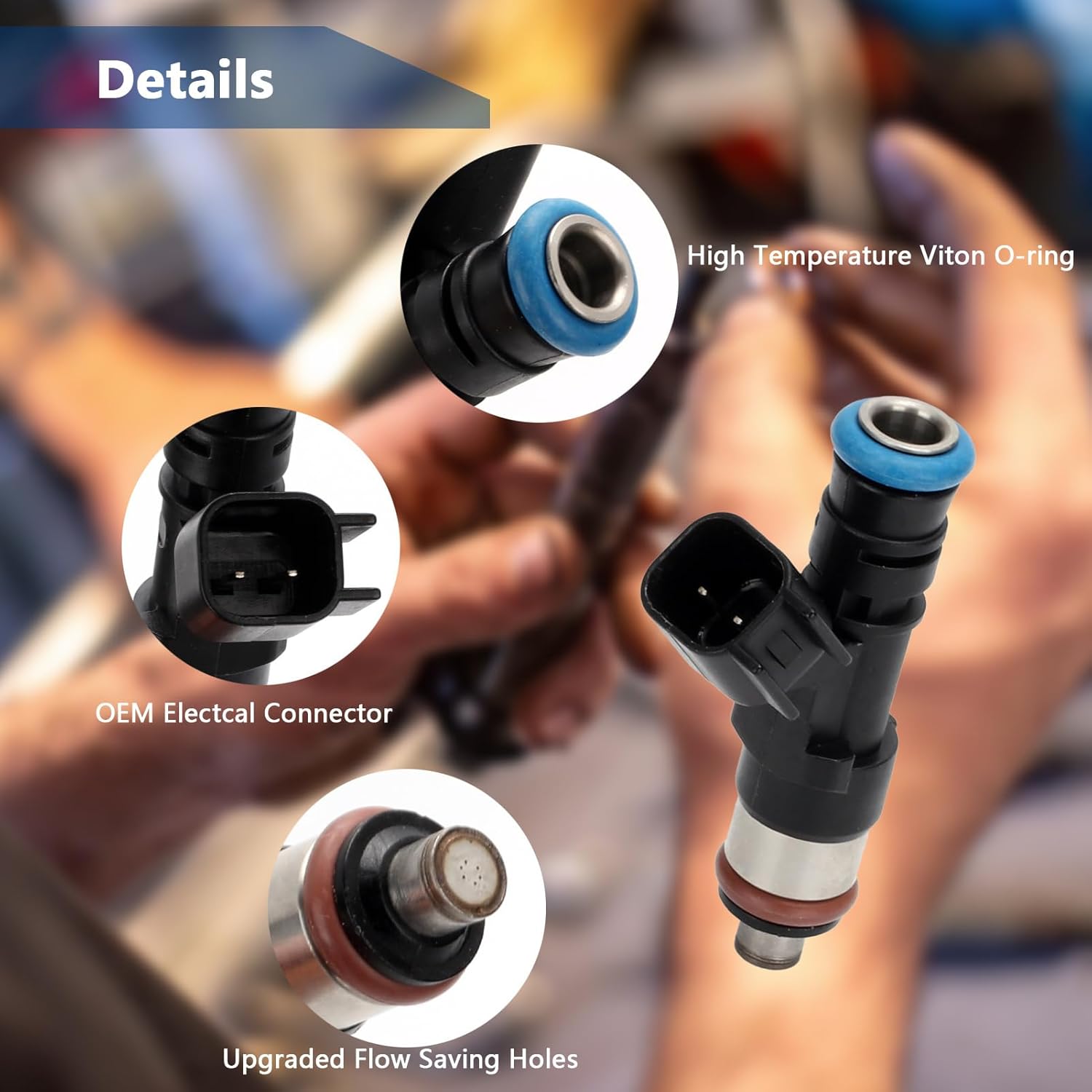 Set of 4 Fuel Injectors - Compatible with Fiat 500 2012-2015 1.4L L4 VIN:R - Replaces FJ1135 4892844AA RL892844AA