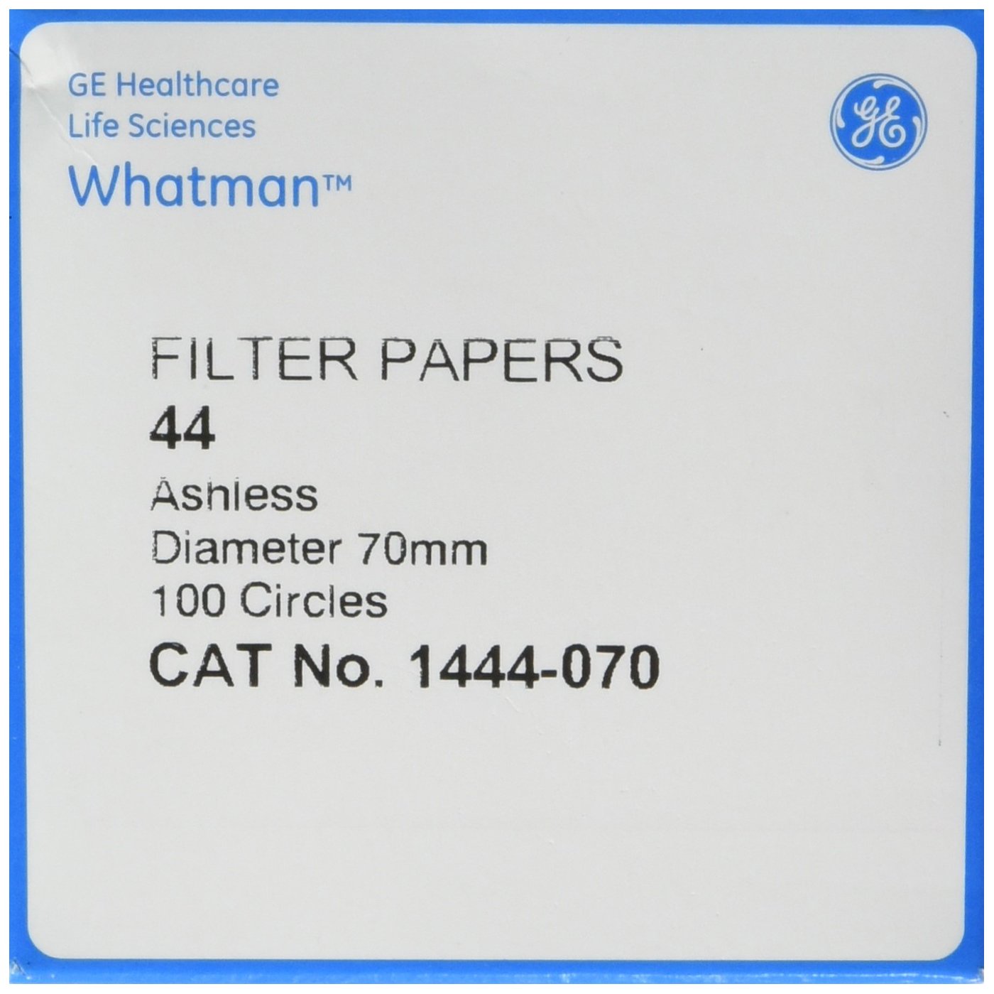 Whatman 1444-070 Quantitative Filter Papers, Ashless Grade 44 Circles, 70mm (Pack of 100)