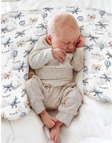 Miniatura 4 de Fundas de almohada de enfermería para niños y niñas, avión, avión, nubes, cielo, para lactancia materna, fundas elásticas suaves para bebés recién