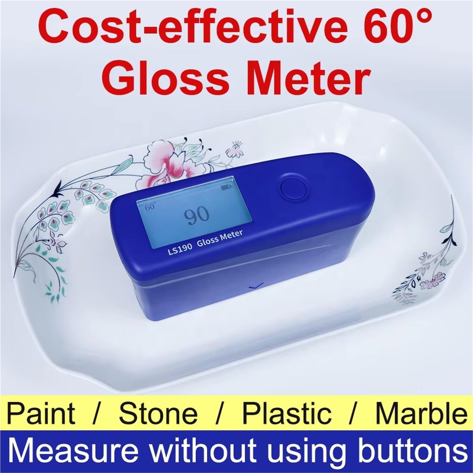 Medidor digital de brillo 0-200G, probador de brillo portátil para pintura y recubrimientos, pantalla LCD, rango de medición 0-200GU, resolución 1GU, ideal para pintura de coche, tinta y azulejos