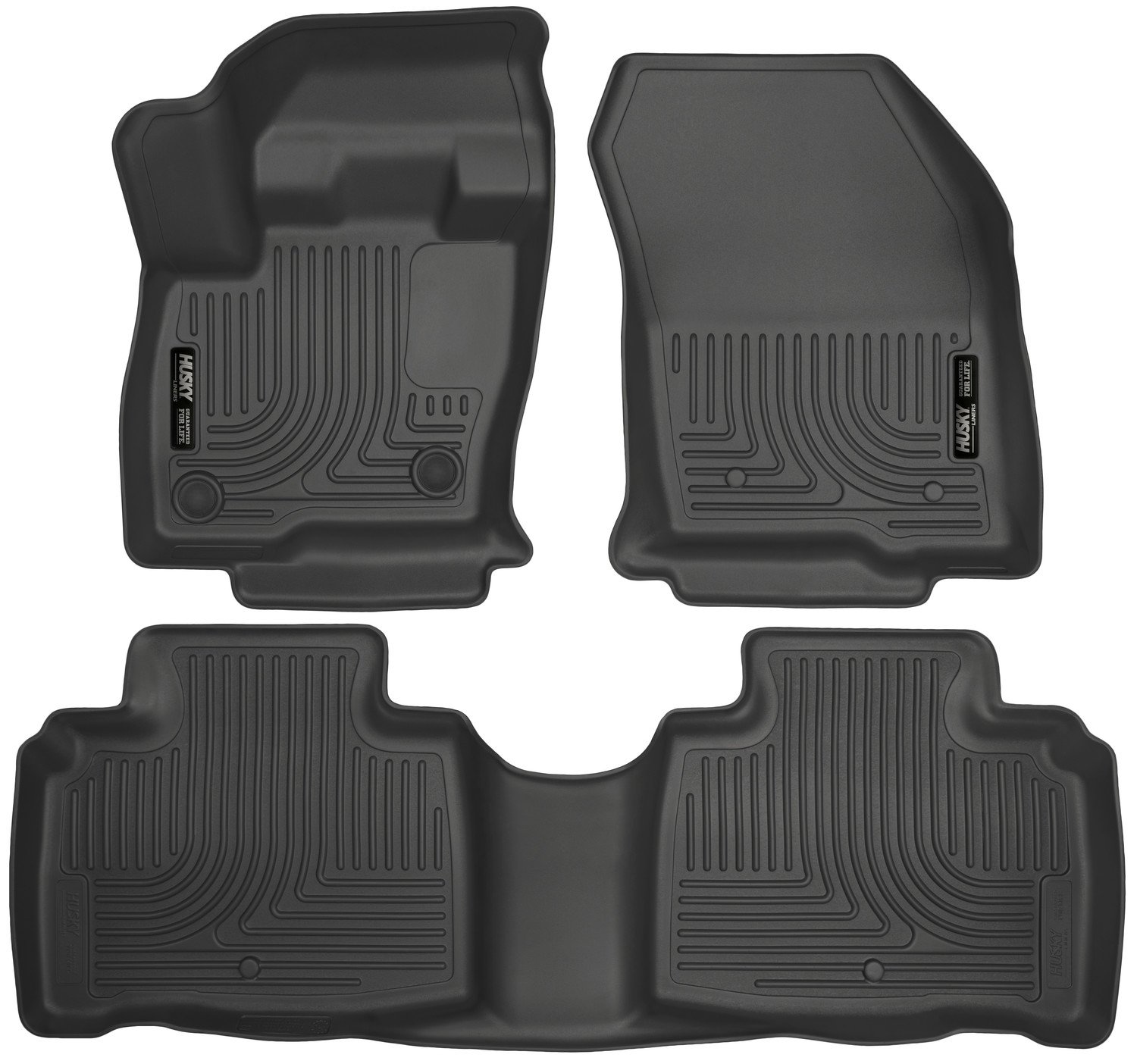 Weatherbeater Floor Mats | Fits 2016-2018 Lincoln MKX; 2019-2024 Lincoln Nautilus | Front & 2nd Row, 3-pc Black - 99311