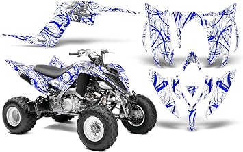 CreatorX Graphics Kit Decals Stickers for Yamaha Raptor 700 2013-2017 Samurai Blue White