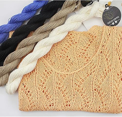 Miniatura 7 de Hilo de lino 100% natural, hilo de verano de ganchillo para tejer a mano, 8 capas, 5.29 onzas (3 madejas), paquete suave y fresco (03)