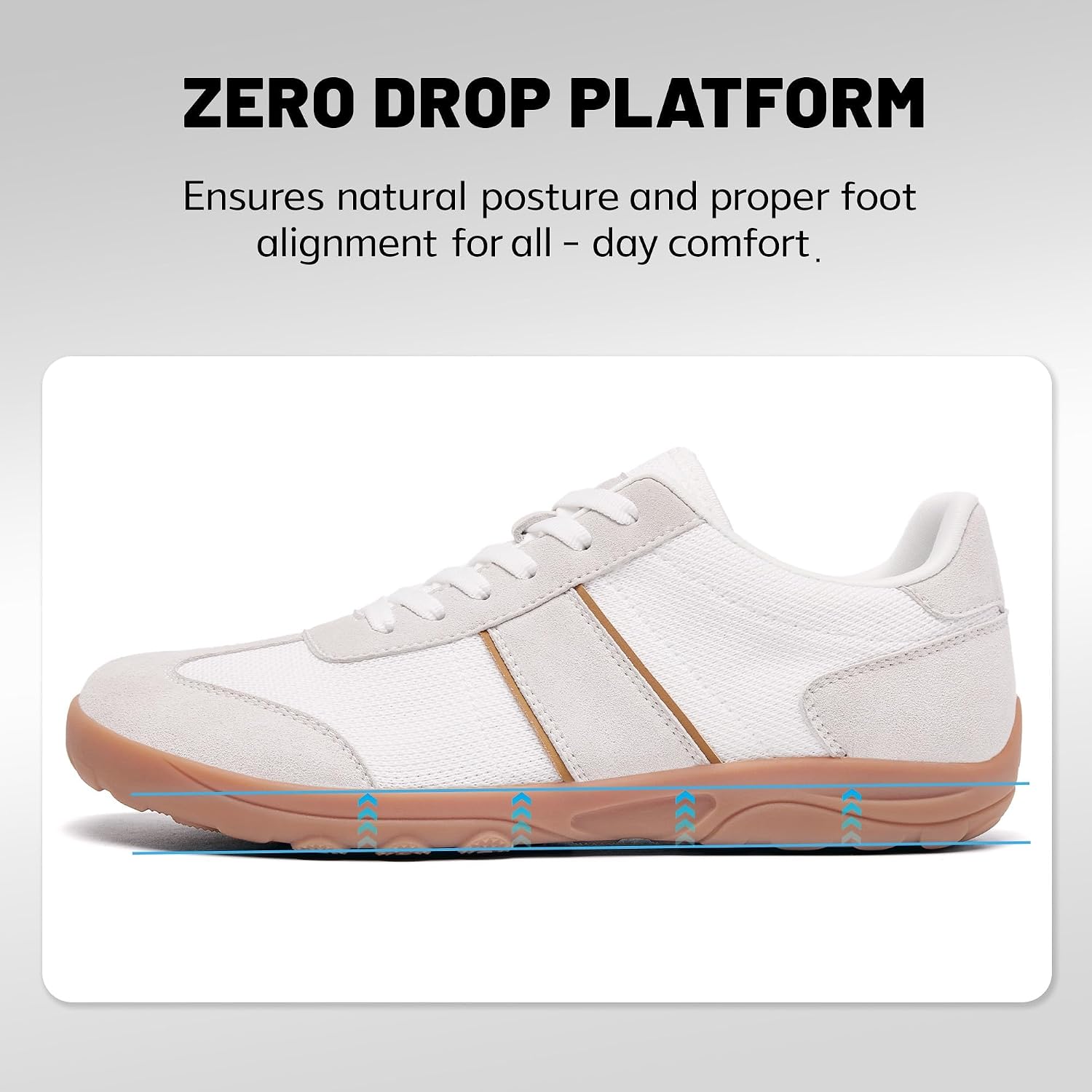SILENTCARE Men's Wide Barefoot Shoes Sneakers Minimalist Zero-Drop Sole Wide Toe Box, Optimal Traction for Gym Walking Travel image 5