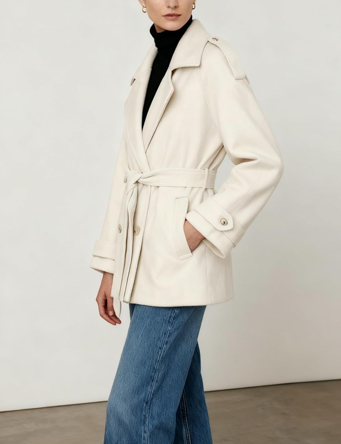 Classic Cream Short Coat Styled for Everyday Polish