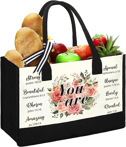 Sweetude Bolsa de lona de la Biblia, bolsa de lona de la Biblia cristiana, bolsa de regalos inspiradores para mujeres, Navidad disponible en Yaxa Peru