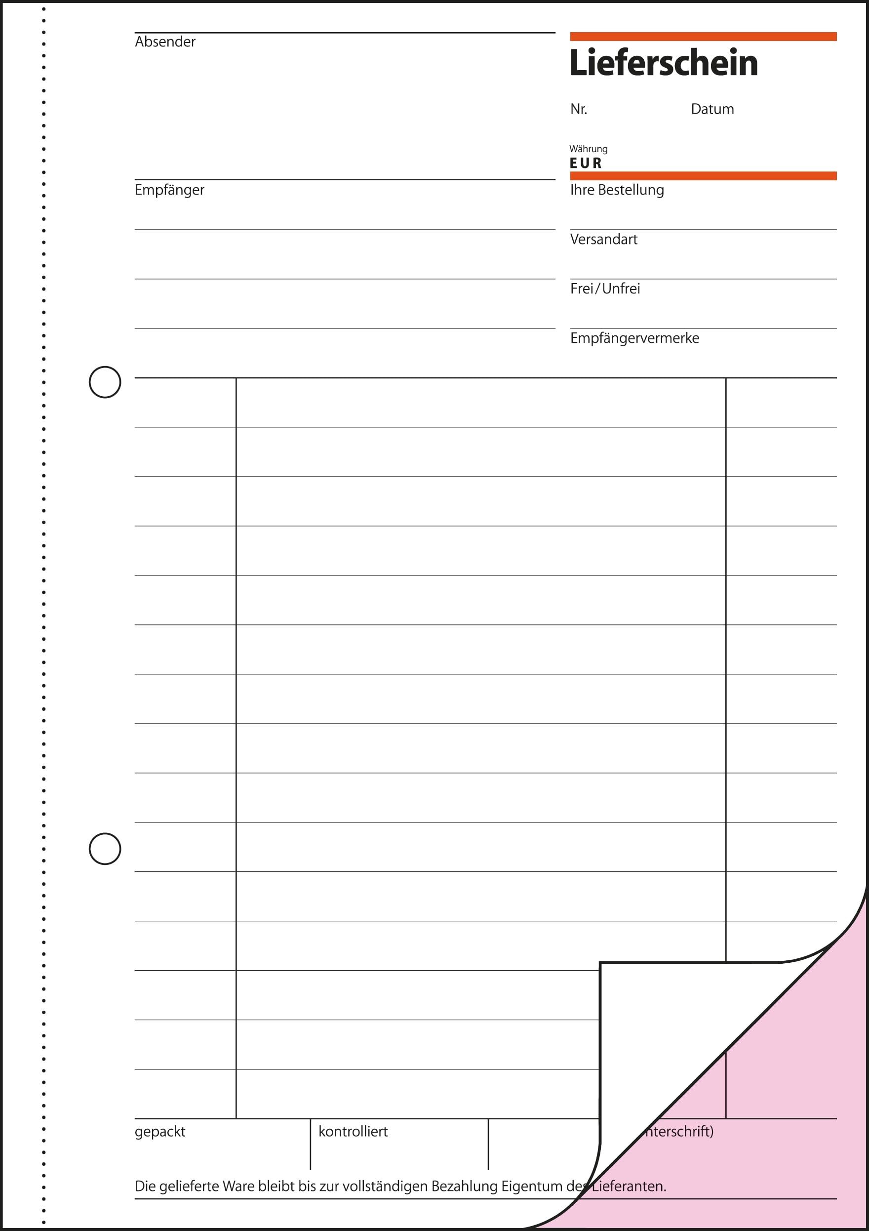 SIGEL LI525/10 Lieferscheine mit Empfangsschein, A5, 2x50 Blatt, 10er Pack, mit Blaupapier, ultrafeiner Mikroperforation