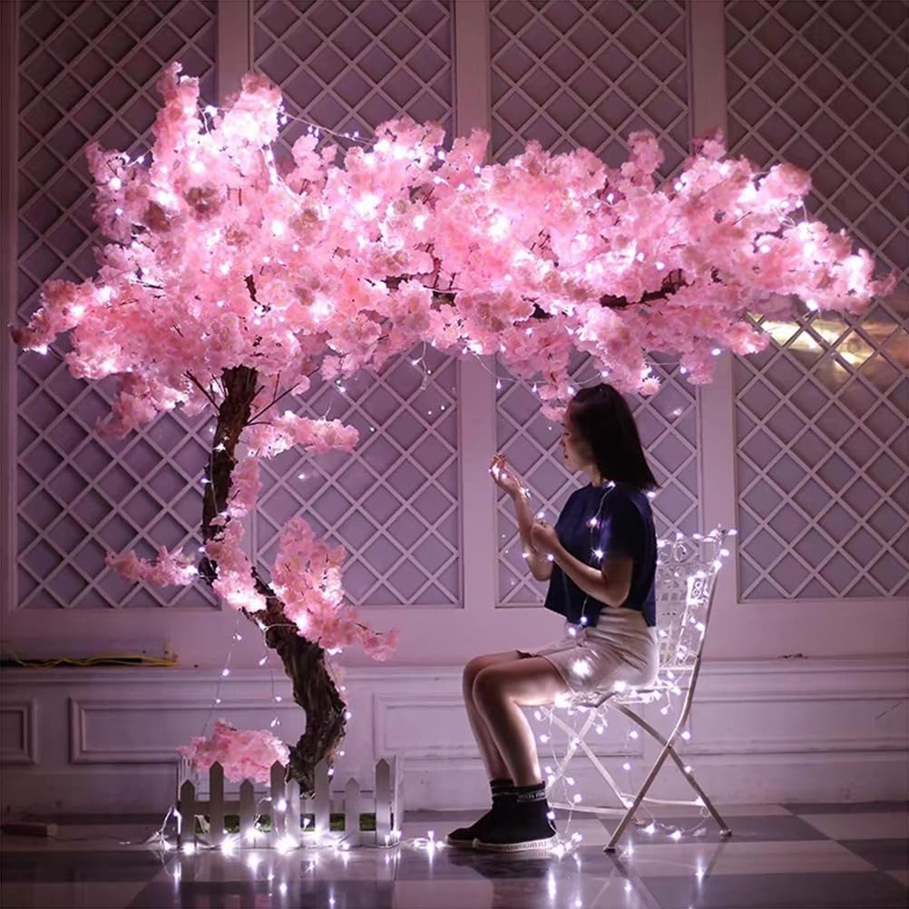 Alberi di Ciliegio Artificiali, Albero di Ciliegio Piangente, Grande Albero Finto Viola dei Desideri,Adatto per Centri Commerciali per Matrimoni, Feste, Banchetti di Compleanno,05,300×300cm
