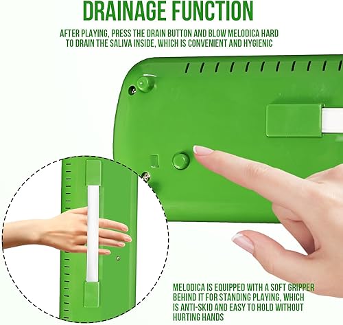 Vista 29 de Soulmate Instrumento melódico de 32 teclas para niños, teclado de piano de aire, melódica soprano con tubos largos suaves, boquillas cortas y bolsa