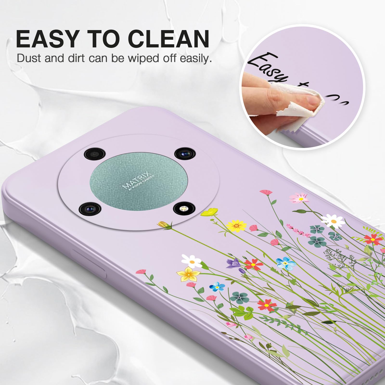 XINYEXIN Silicone Cover per Honor Magic 5 Lite 5G / Magic5 Lite 5G, Custodia Cellulare Onda Cornice Forma Riccia Carina, Antiurto Ondulata Bumper Case - Bianco
