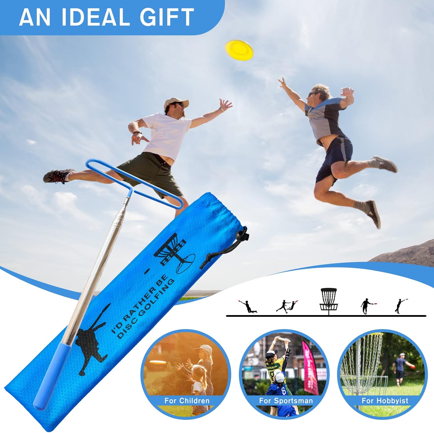 Disc Golf Retriever Pole,Disc Retriever Telescoping Pole with Hook,Expands to 10/16 Feet,Disc Golf Stick Disc Golf Grabber,Disc Golf Gripper Pole,Disc Golf Equipment Disc Golf Accessories