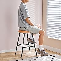 Vista 8 de HOOBRO Bar Stools, Set of 2 Bar Chairs,Counter Height Stools,PU-Padded Kitchen Counter Stools, Modern Backless Breakfast Stools for Kitchen Island