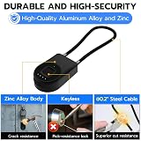 eLinkSmart Cerradura de cable de huellas dactilares, grillete de 3.6 pulgadas de largo, pequeño sin llave, biométrico, impermeable, Bluetooth, candado inteligente para puerta, valla al aire libre,