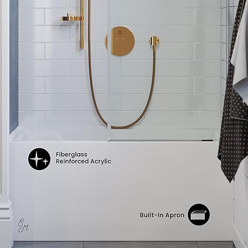 Vista 56 de Swiss Madison Well Made Forever SM-AB540MB Voltaire - Bañera de alcoba con faldón, 60 x 30 pulgadas, negro mate Mate negro