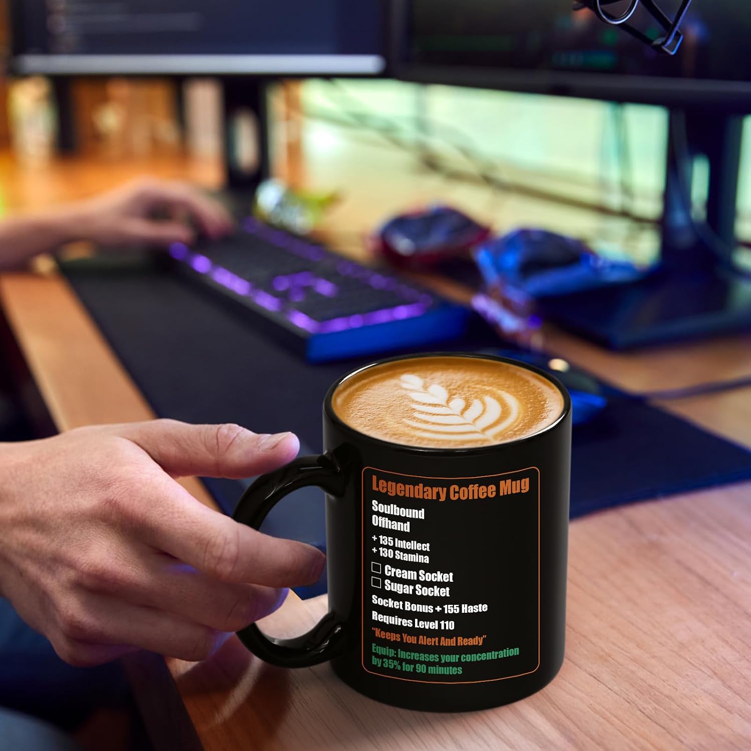 Cabtnca Gamer Gift, Legendary Coffee Mug, World of Warcraft Merchandise, Christmas Birthday Gift for Nerd Gamer, Gaming Mug, 11 Oz