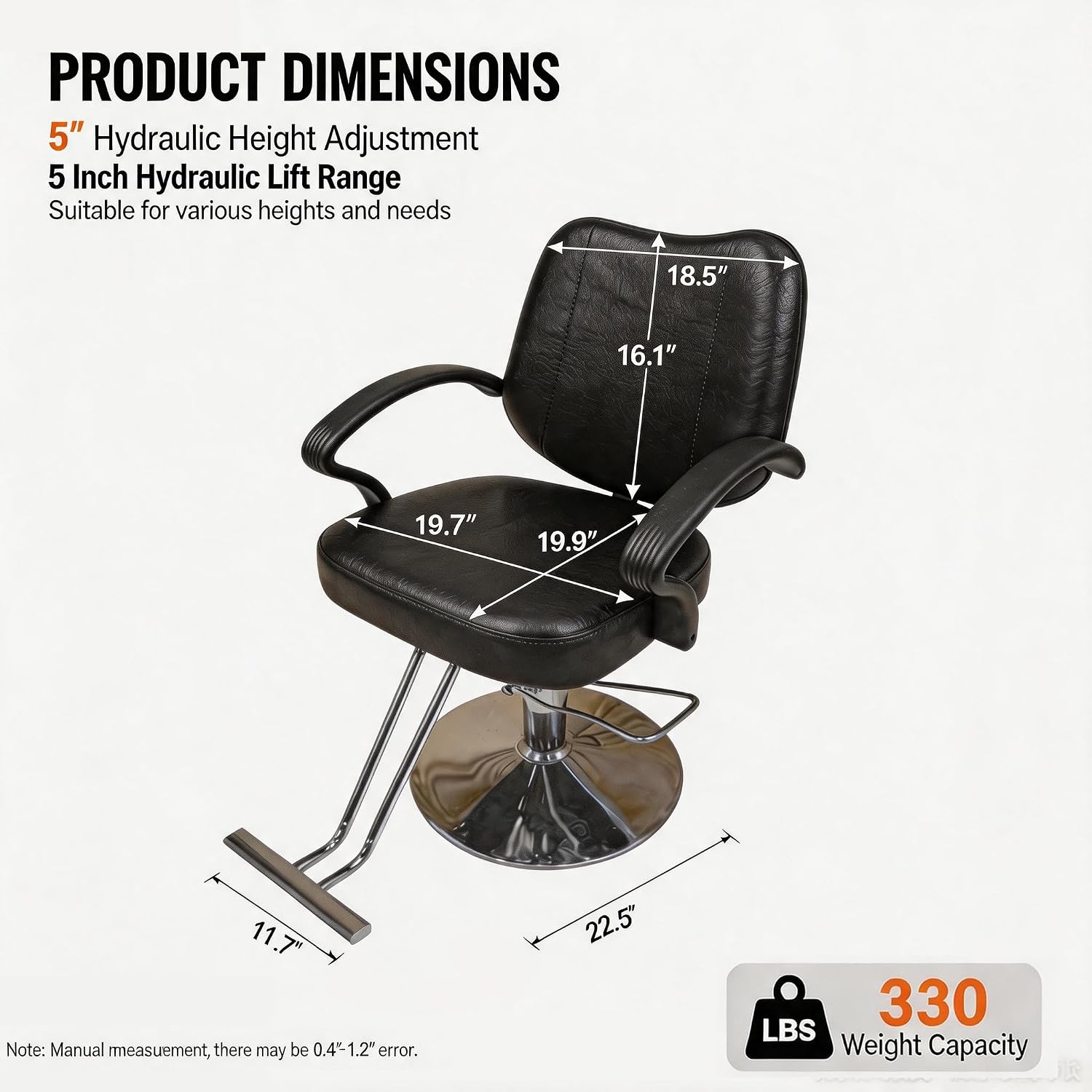 Salon Chair for Hair Stylist, Barber Chair with Heavy Duty Hydraulic Pump, Stylist Chair for Barbershop 360 Degrees Rolling Swivel Spa Beauty Equipment for Hair Stylist(Black)