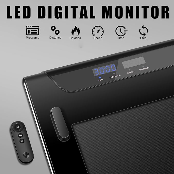 Caminadora Plegable con Control Remoto para Caminar y Trotar, Diseño Compacto con Pantalla LCD, Blanco miniatura 7