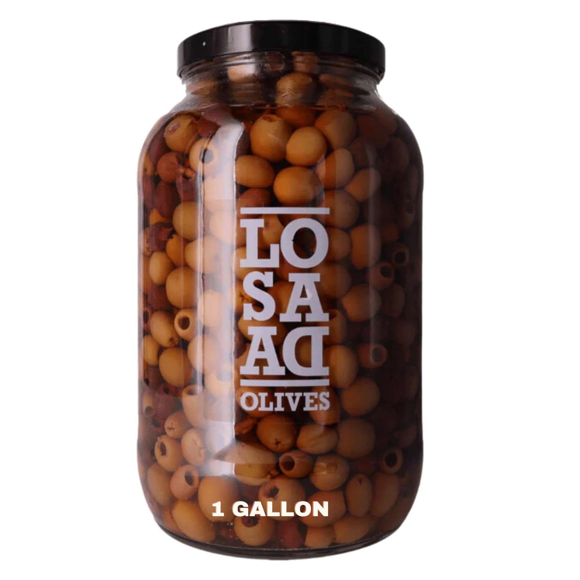 Losada - 1 gallon of Pitted Natural Olives Mix from Spain - Mix of Unique Varieties and Traditional Spanish Olives - Pitted Alorena, Cuquillo and Gordal Olives