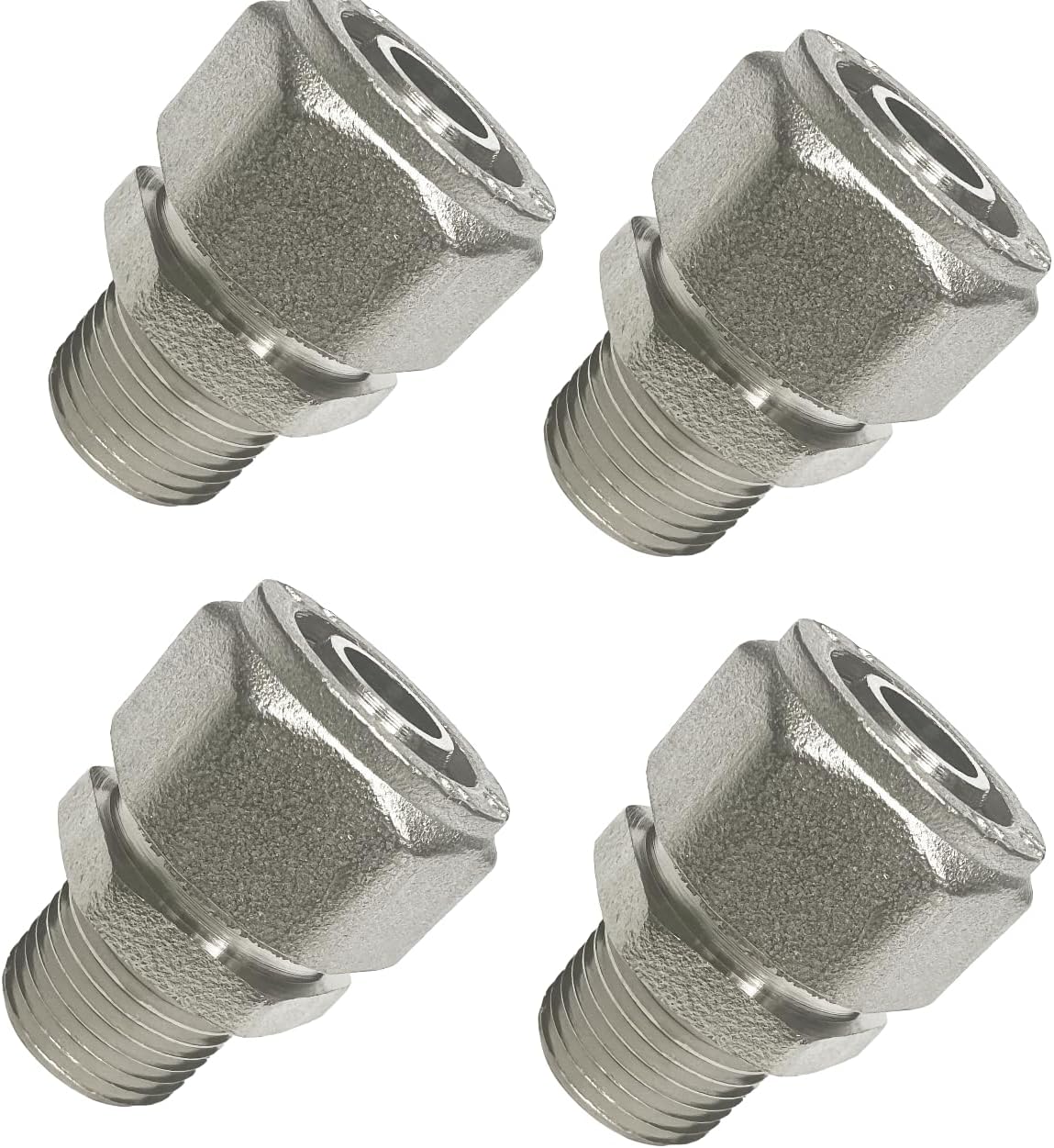 Commercial and industrial equipment and replacement parts Maxline M8001 Straight Fitting for 1/2-Inch Tubing with 3/8-Inch Male NPT Thread (4PCS)
