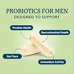Probiotics for Men | Gut Health & Prostate Support | 50 Billion CFU with 15 Probiotic Strains | With Lycopene for Prostate Support | Men’s Gut Health Supplements | Non-GMO | Made in Canada | 60 Ct