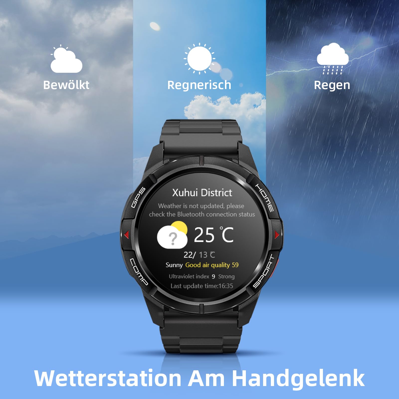 Mibro GS Active-Laufuhr GPS mit 1,3" AMOLED, Sportuhr 5ATM Wasserdicht 150+ Sportmodi, Smartwatch Damen Herren mit Herzfrequenz, Navigation, Radfahren Skifahren Schwimmen