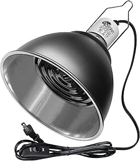 Large Caliber Reptile Lamp Cover Dome Supports Up to 250W, Diameter 7.0 Inch Heat Lamp/Light Fixture Dome Fit for E26 UVA/UVB Basking Bulbs, Perfectly Fit 250 watts Ceramic Heat Lamp