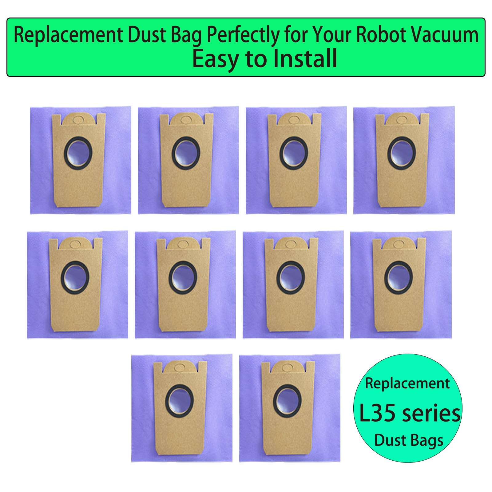 5 Pack Replacement Dust Bags & Deodorizing Filter Bags For Eufy Robovac L35 Hybrid+ Robot Vacuum Cleaner - View #3