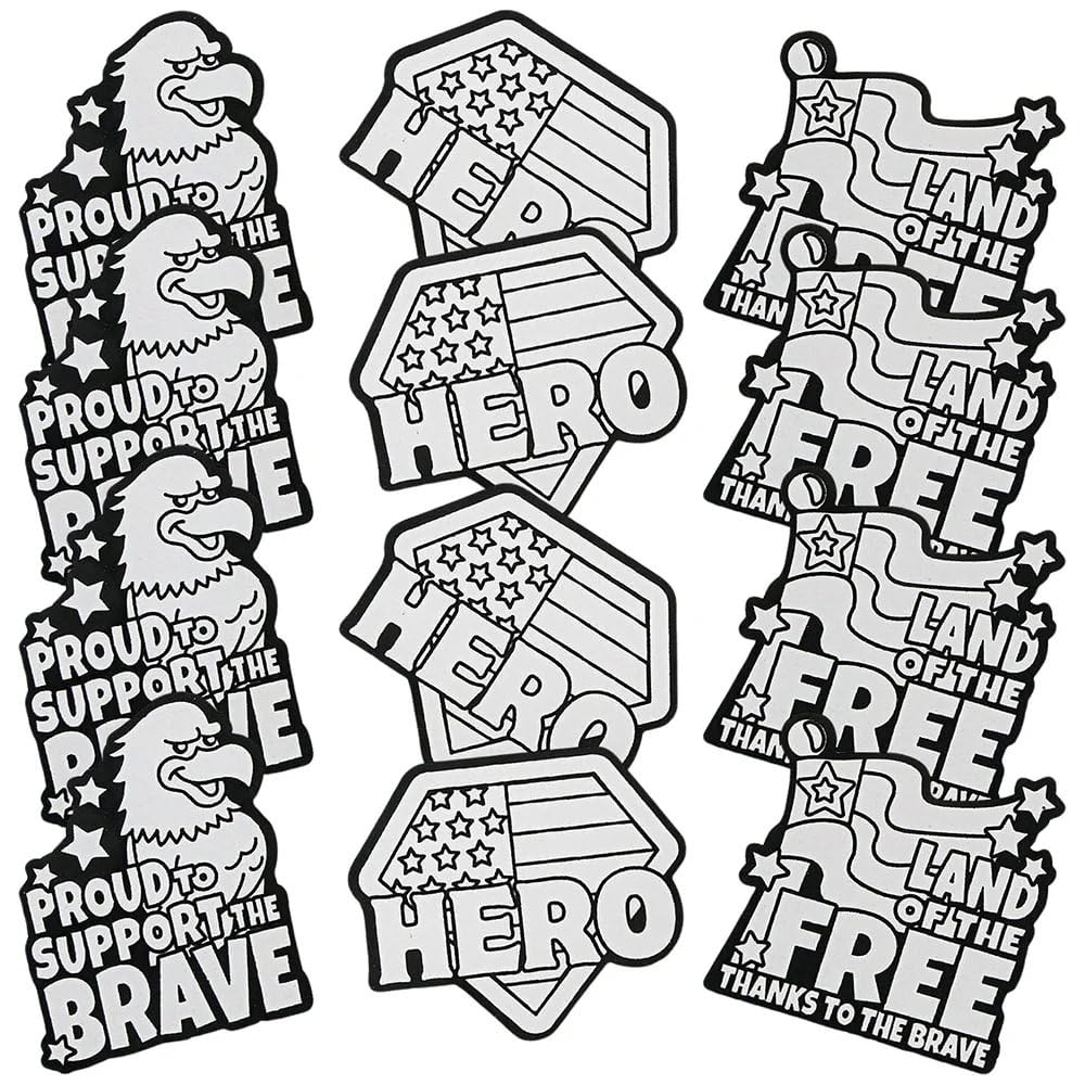 Color Your Own Military Service Fuzzy Magnets - Crafts for Kids and Fun Home Activities