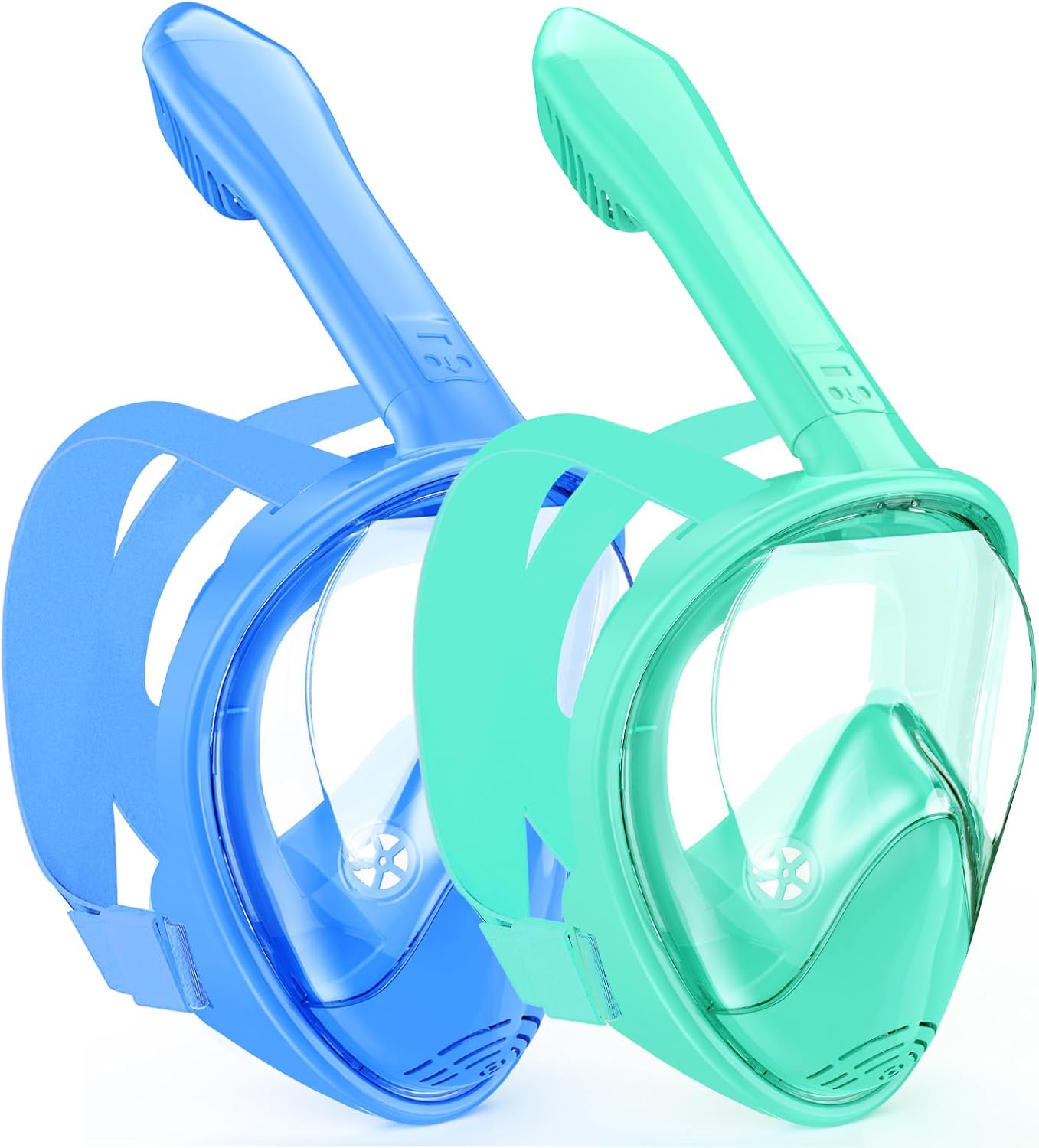 Kids Snorkel Mask Full Face, Snorkeling Gear for Kids 2-14 with Camera Mount, 180 Degree Panoramic View Snorkeling Set Anti-Fog Anti-Leak