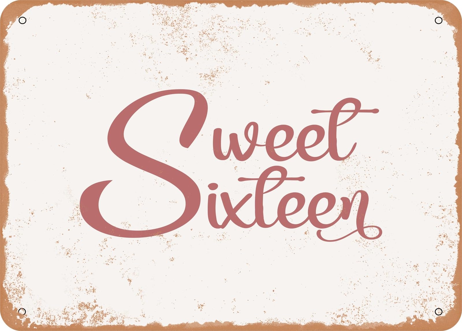 Miaomansenstore Metal Sign - Sweet Sixteen - Vintage Look Sign Home Decor