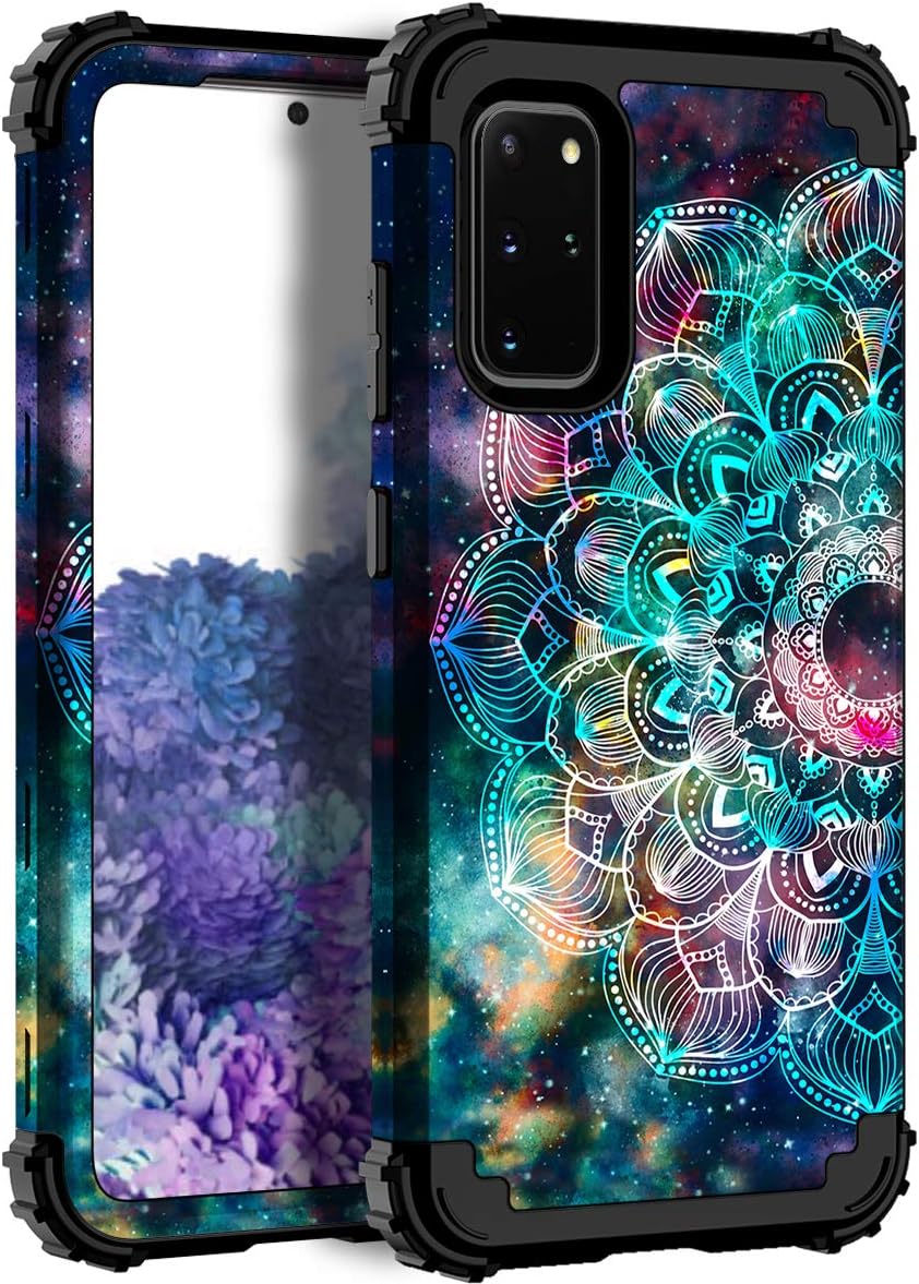 Hocase Galaxy S20 Plus Case, Heavy Duty Shockproof Protection Hard Plastic Bumper+Soft Silicone Rubber Hybrid Protective Case for Samsung Galaxy S20+ 5G (6.7-inch Display) 2020 - Mandala in Galaxy
