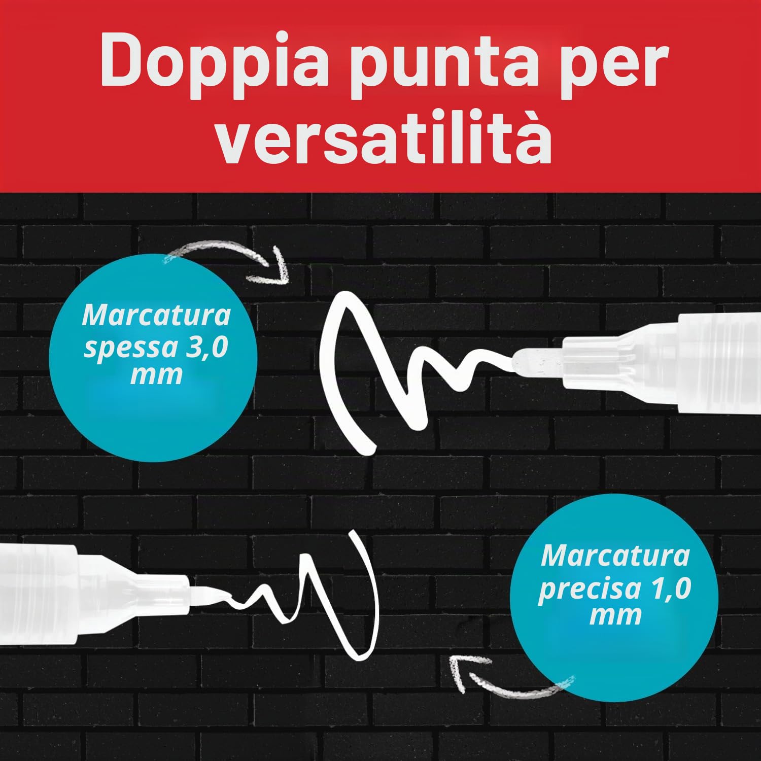 Faber-Castell 285511 Black Edition Shake & Paint Pennarello Acrilico, Pennarello White Moon, Doppia Punta 3Mm E 1Mm, Impermeabile, Colore Vivido E Duraturo