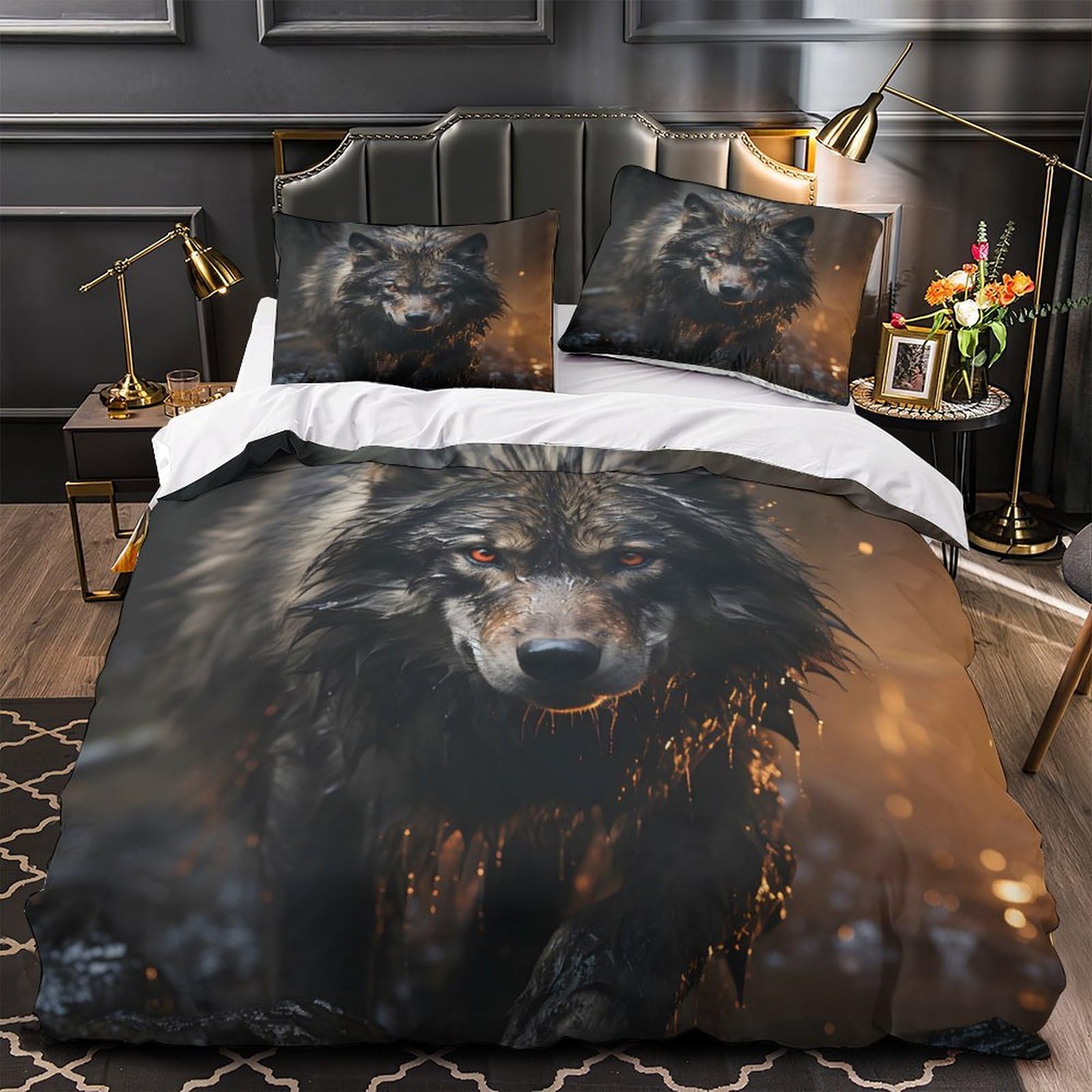 Housse de couette sanglier fermeture éclair lit double 200x200