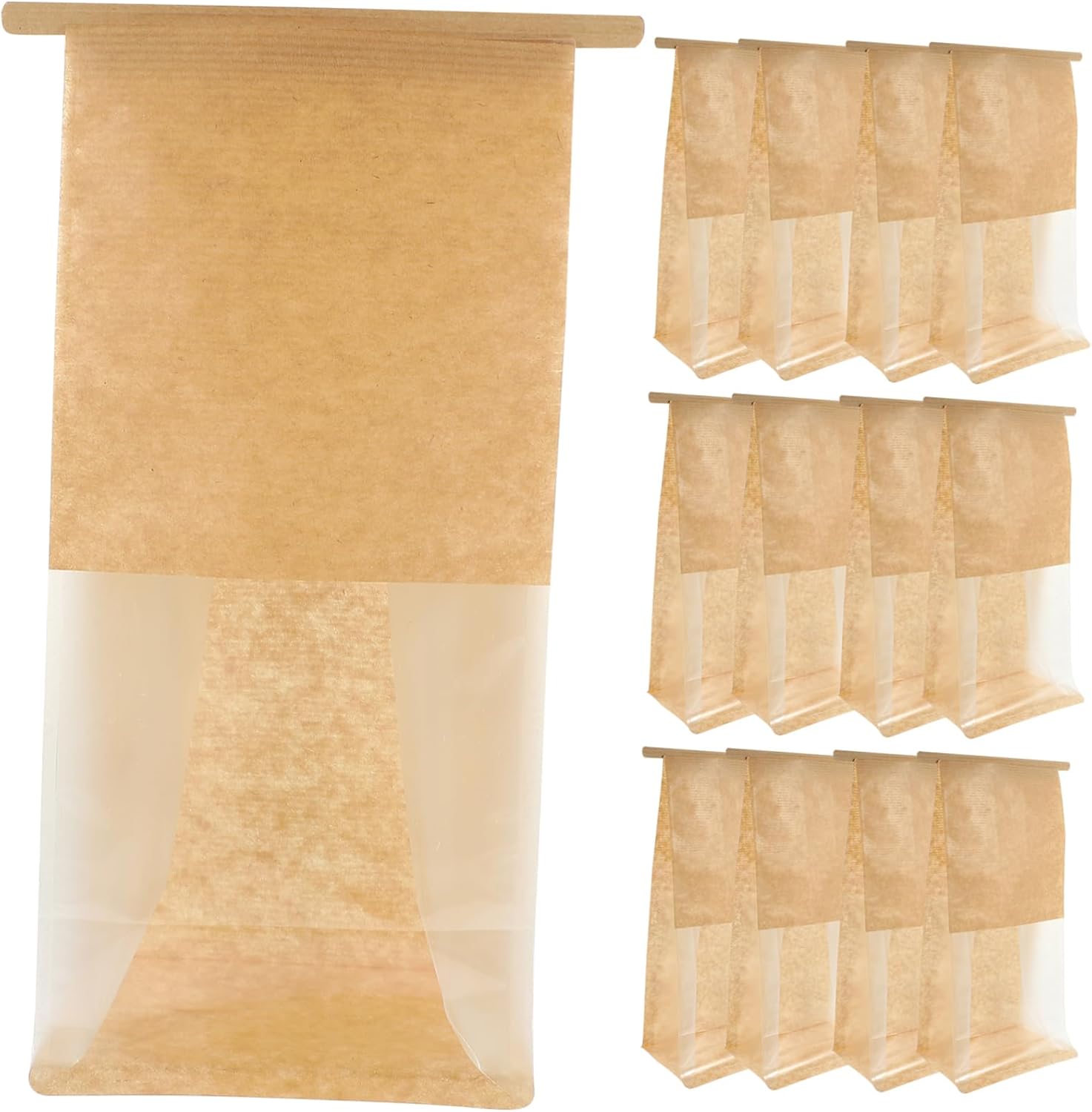 Bread Saver Containers Airtight 50pcs Reusable Bread Bags with Window Convenient Cookie Bag Holders Household Baking Wrapping Pouches