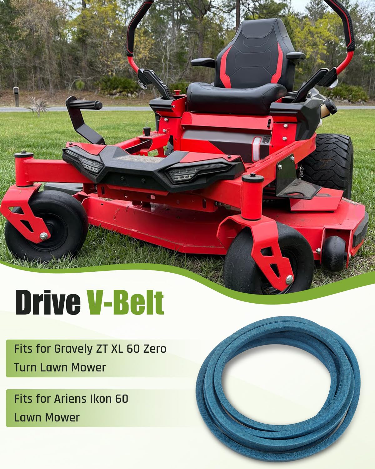 07200922 Drive V-Belt Fits for Gravely ZT XL 60 Zero Turn Lawn Mower, Fits for Ariens Ikon 60 Lawn Mower