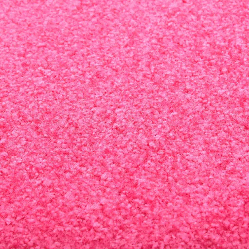 vidaXL Felpudo Lavable Gruesa Alfombra de Entrada Pasillo Exterior Interior Casa Puerta Estera de Bienvenida Antideslizante Rosa 60x180 cm